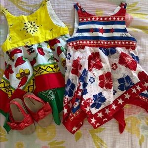 2 Bandana dresses with shoes to match